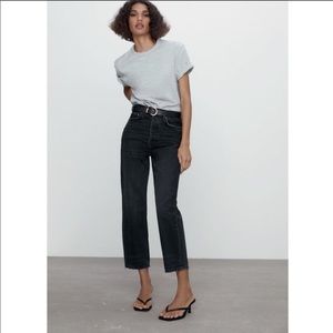 ZARA Cropped Straight Leg Jeans